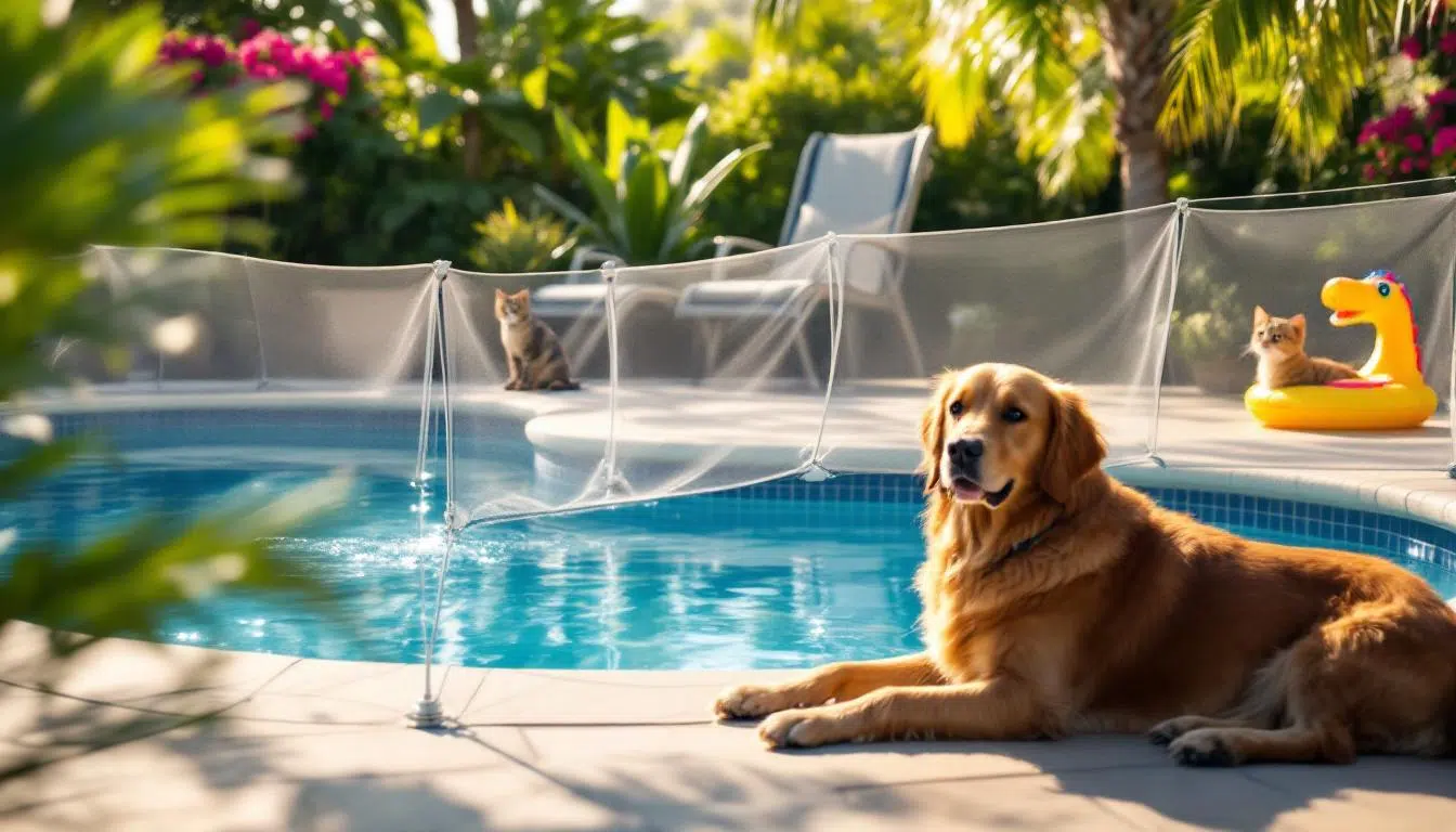 découvrez comment un filet de sécurité pour piscine protège vos animaux et vous garantit un été serein, sans souci ni accident.