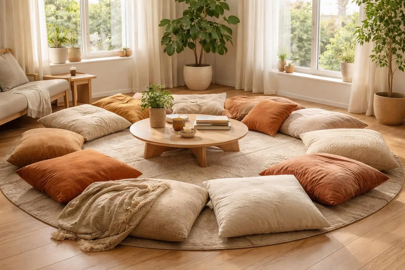 découvrez nos gros coussins de sol pour transformer votre salon en un espace lounge convivial et confortable. parfaits pour se détendre en famille ou entre amis.