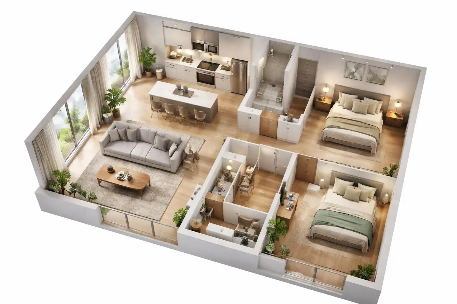 découvrez notre plan d'appartement t3 en 3d pour visualiser facilement votre futur aménagement intérieur et optimiser chaque espace de votre logement.