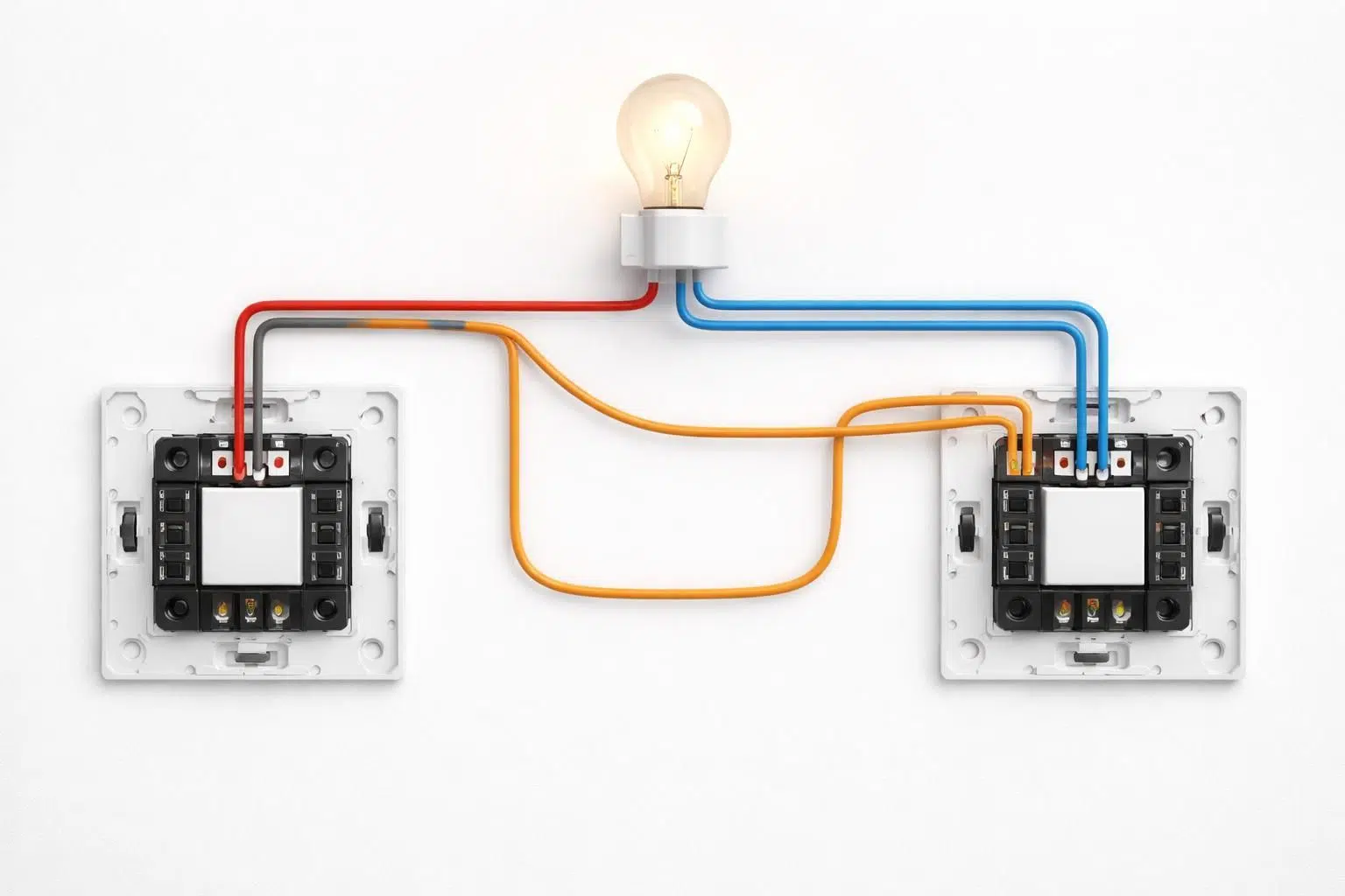 découvrez comment réaliser le schéma de câblage d'un va-et-vient pour contrôler une ampoule seule, avec des instructions claires et faciles à suivre en électricité.