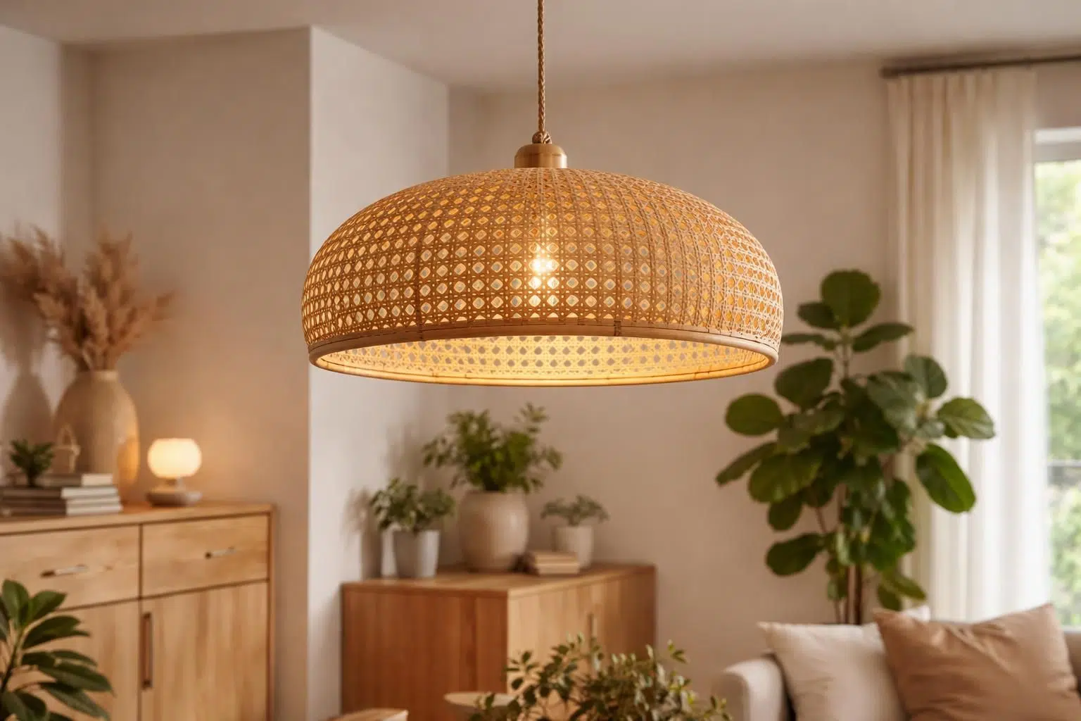 découvrez la suspension cannage alinéa, notre coup de cœur pour apporter une lumière douce et une ambiance chaleureuse grâce à son design en bois naturel.