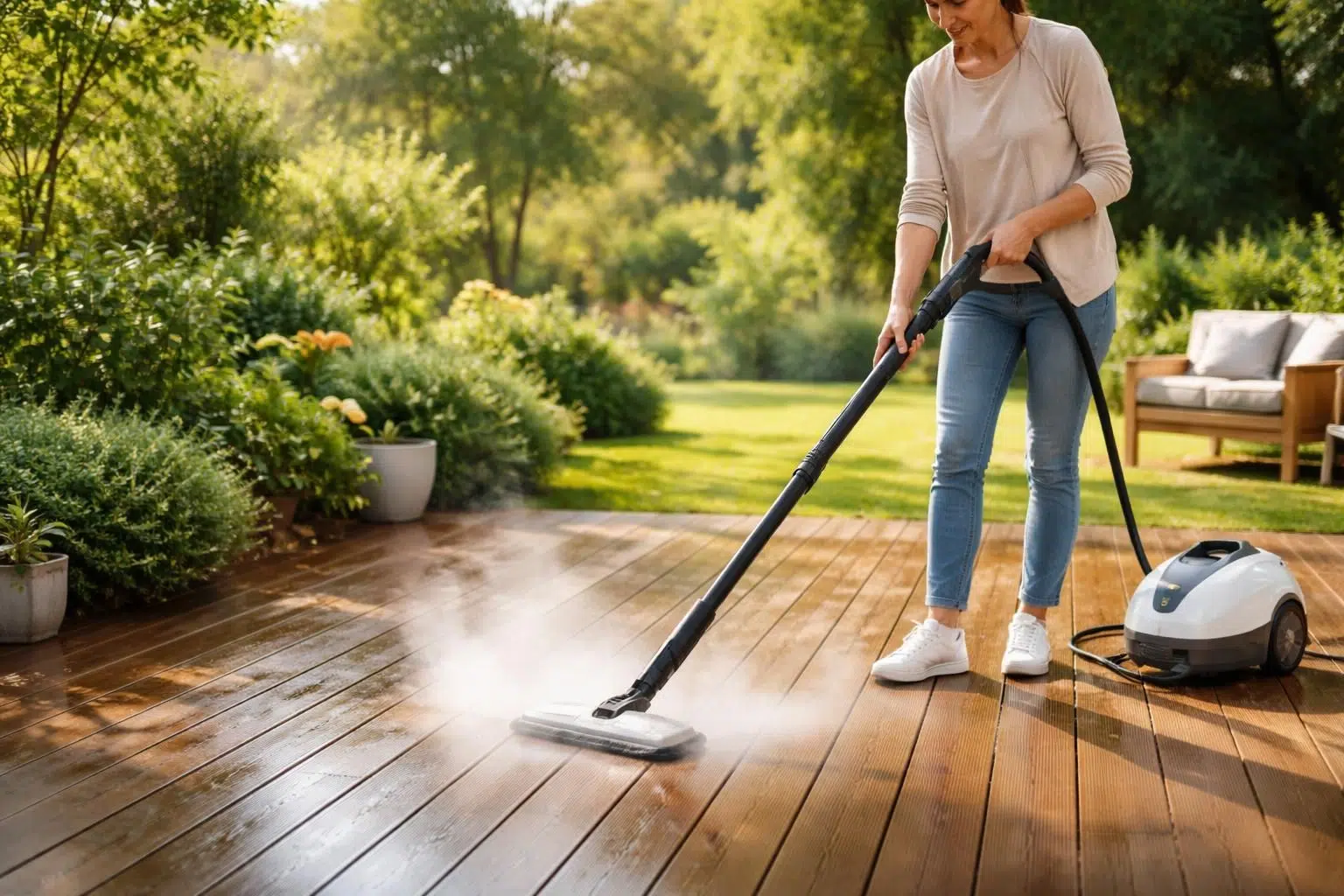 découvrez comment entretenir efficacement votre terrasse avec un nettoyeur vapeur, une méthode écologique sans produits chimiques pour un nettoyage en profondeur et respectueux de l'environnement.