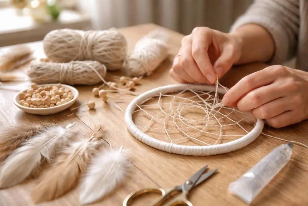 apprenez à fabriquer un attrape-rêves facile et rapide en seulement 30 minutes grâce à notre guide pas à pas, idéal pour une décoration bohème charmante.