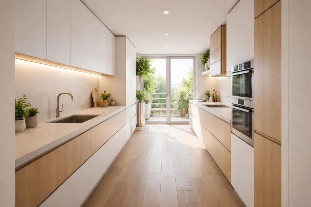 découvrez les tendances modernes pour aménager et décorer les cuisines étroites en longueur en 2026, alliant fonctionnalité et style pour optimiser votre espace.