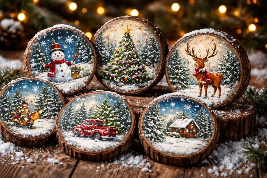 découvrez des idées originales de peinture sur rondin de bois pour noël et laissez-vous inspirer par ces créations uniques pour décorer votre maison avec charme et naturel.